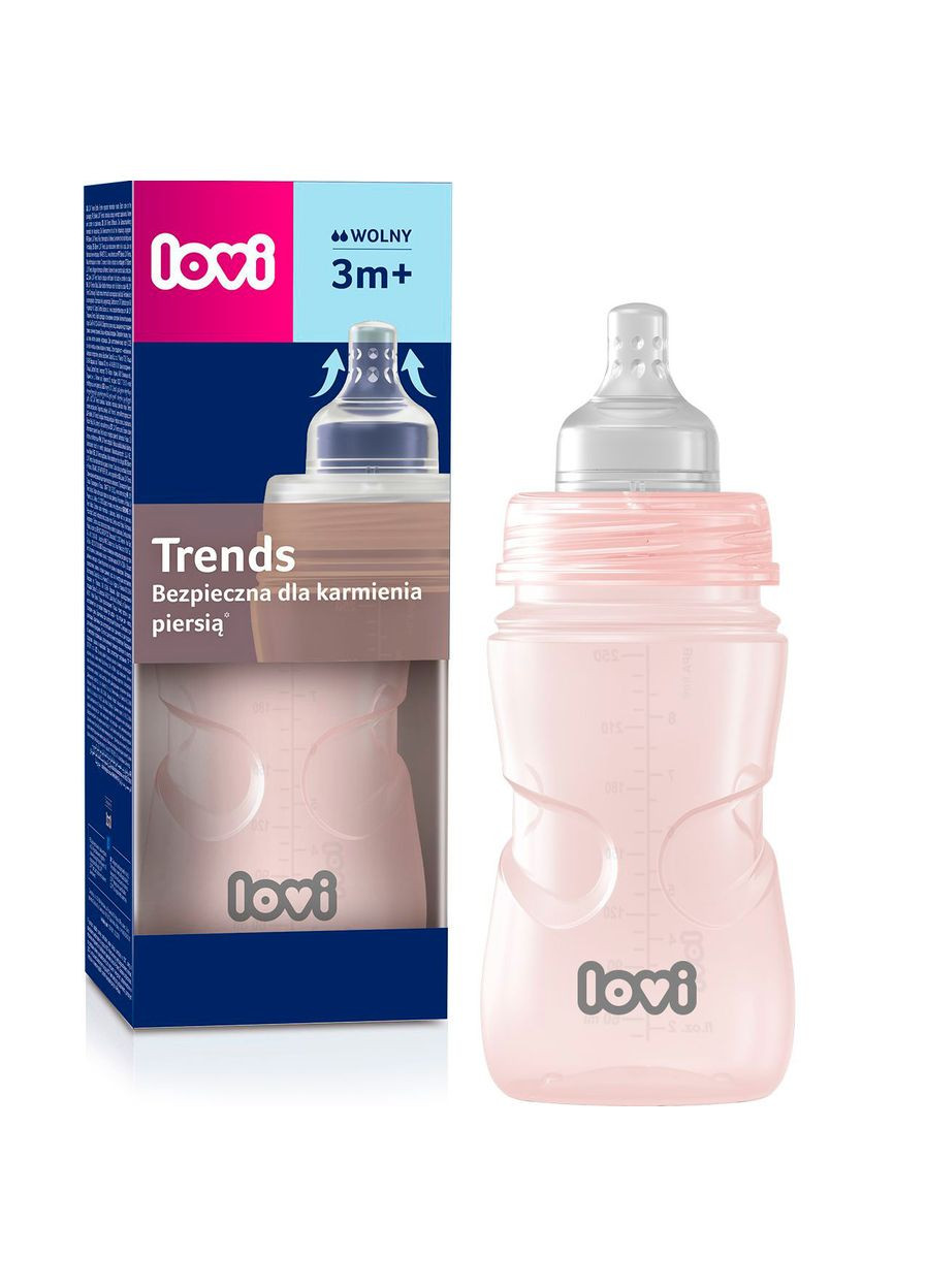 Бутылочка для кормления Trends 250 мл розовая () Lovi 21/563_pin (328393600)