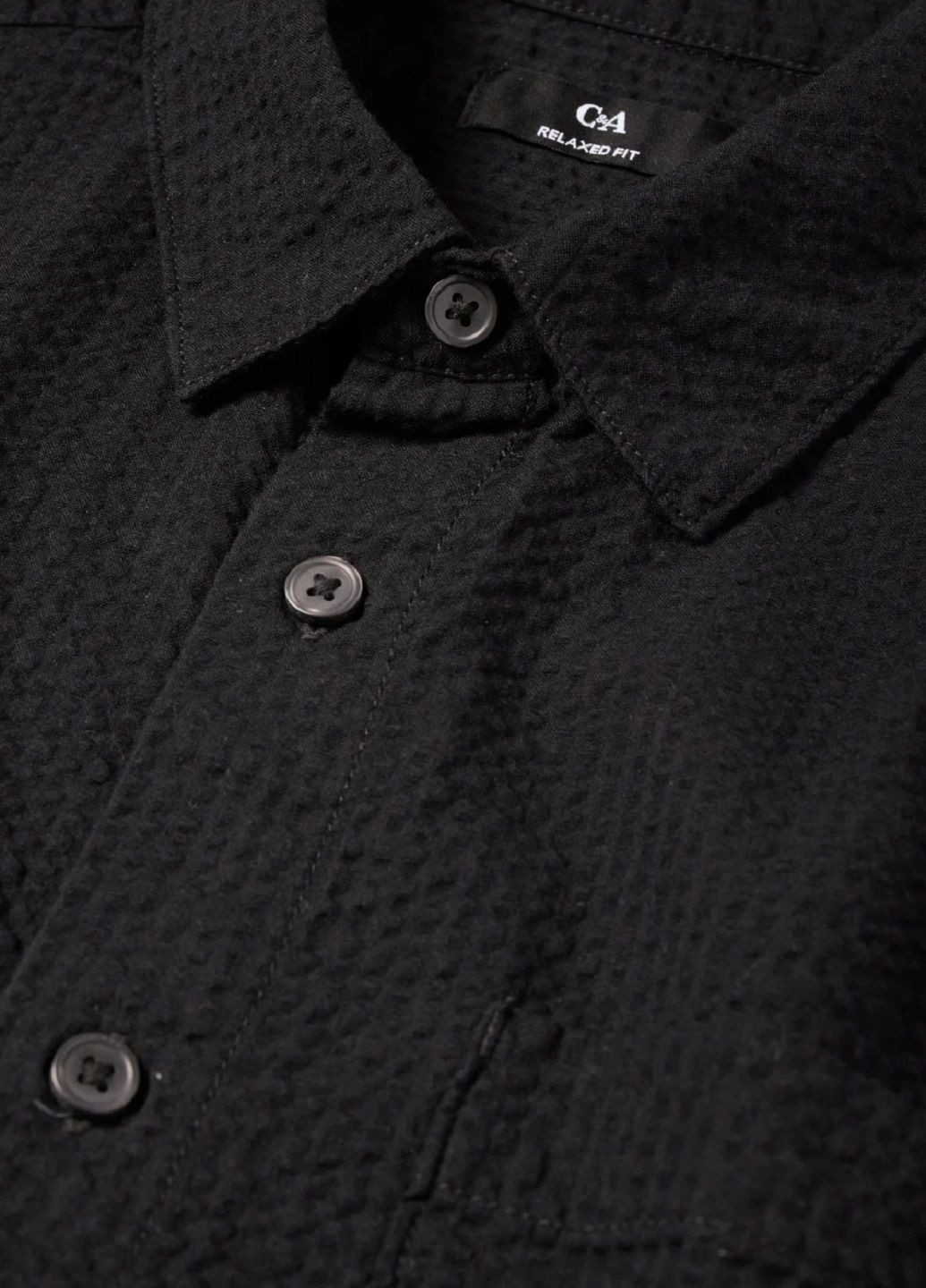 Черная повседневный рубашка однотонная C&A