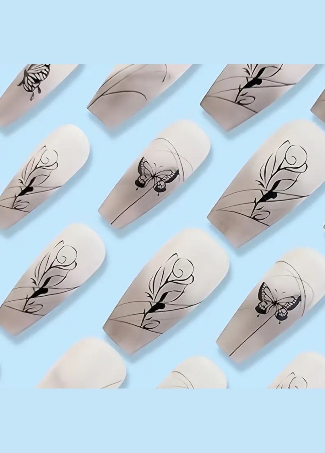 Набір накладних нігтів в комплекті з двостороннім скотчем Nails (308067539)