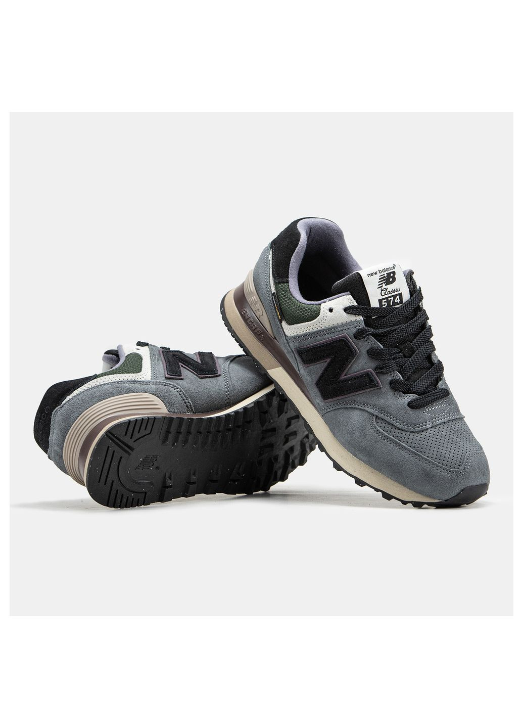 Темно-сірі Осінні кросівки чоловічі New Balance 574 Cordura