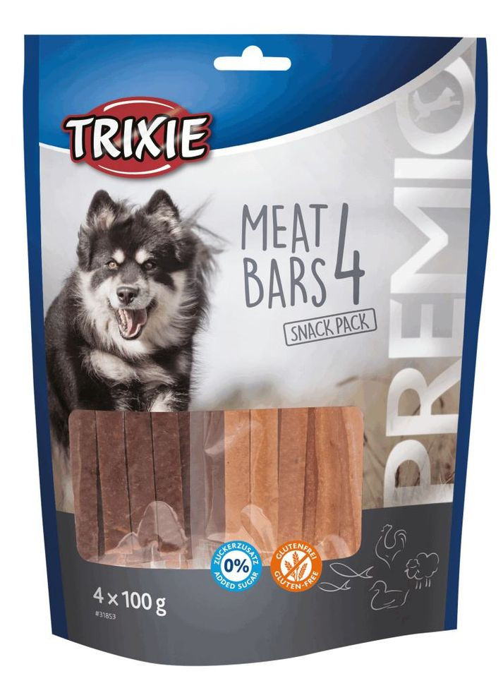 Ласощі для собак 31853 Premio 4 Meat Bars з куркою, качкою, бараниною та лососем 4 x 100 г Trixie (279570505)
