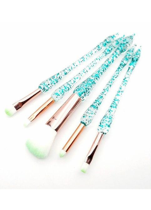 Набір пензликів для макіяжу Бірюзовий, 5шт Plus-plus (353393178)