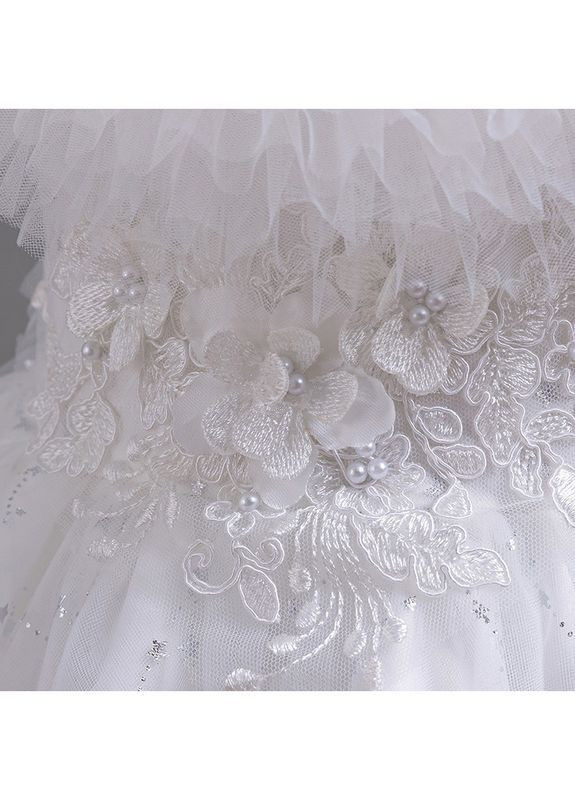 Білосніжна нарядна дитяча сукня для дівчинки — біла, пишна, фатинова, святкова, для ранку, дня народження та урочистостей No Brand (369779476)