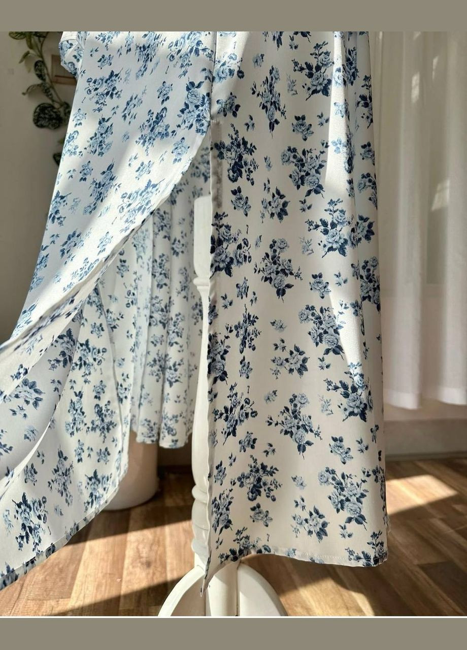 Голубое повседневный женское платье макси Avanti с цветочным принтом