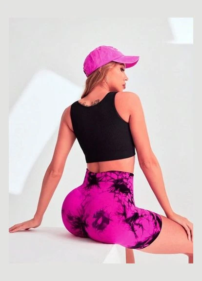 Велосипедки-шорты женские с пуш-ап TieDye 18882 L ярко-розовые Fashion (336873779)