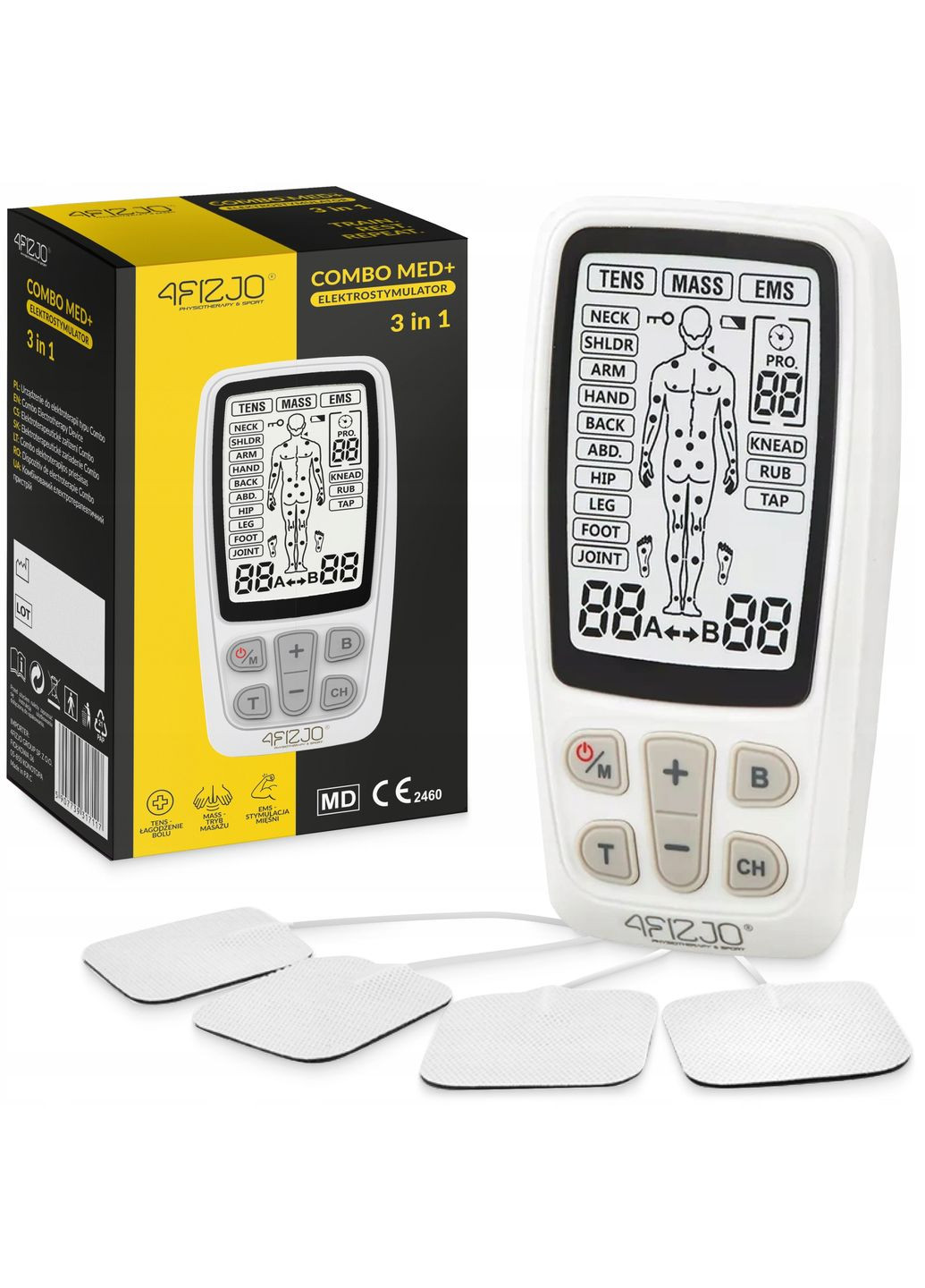 Апарат для електростимуляції м'язів Combo MED+ 3 в 1 () 4FIZJO P-5907739317117 (324264682)