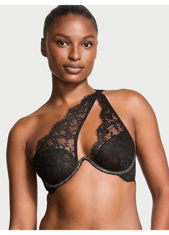 Чёрный бюстгальтер twinkle lace one-shoulder monowire bra (26882425) Victoria's Secret