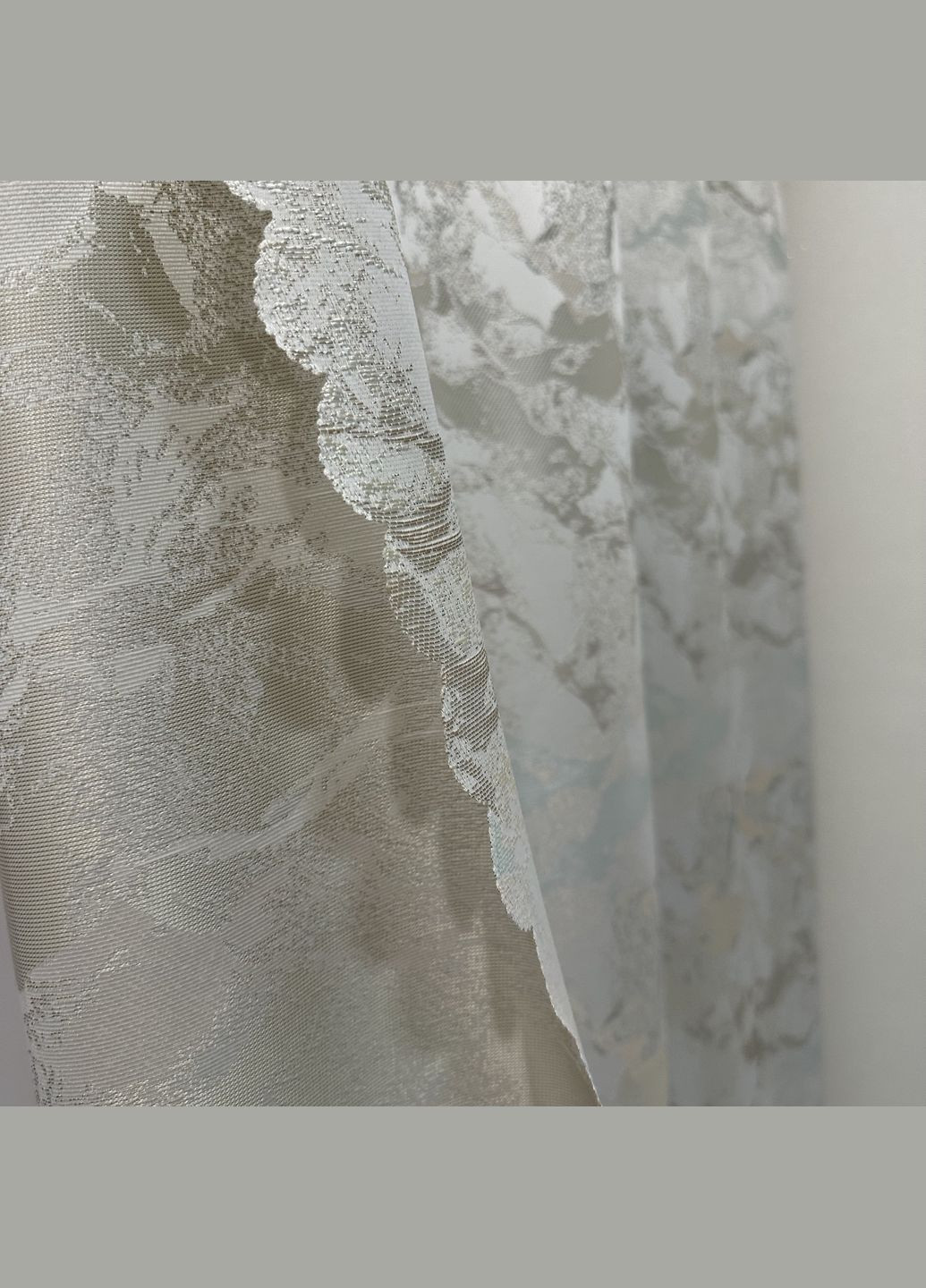 Стильные жаккардовые шторы с мраморным дизайном 150х270 см 2 шт бежевый мятный цвет No Brand (315598229)