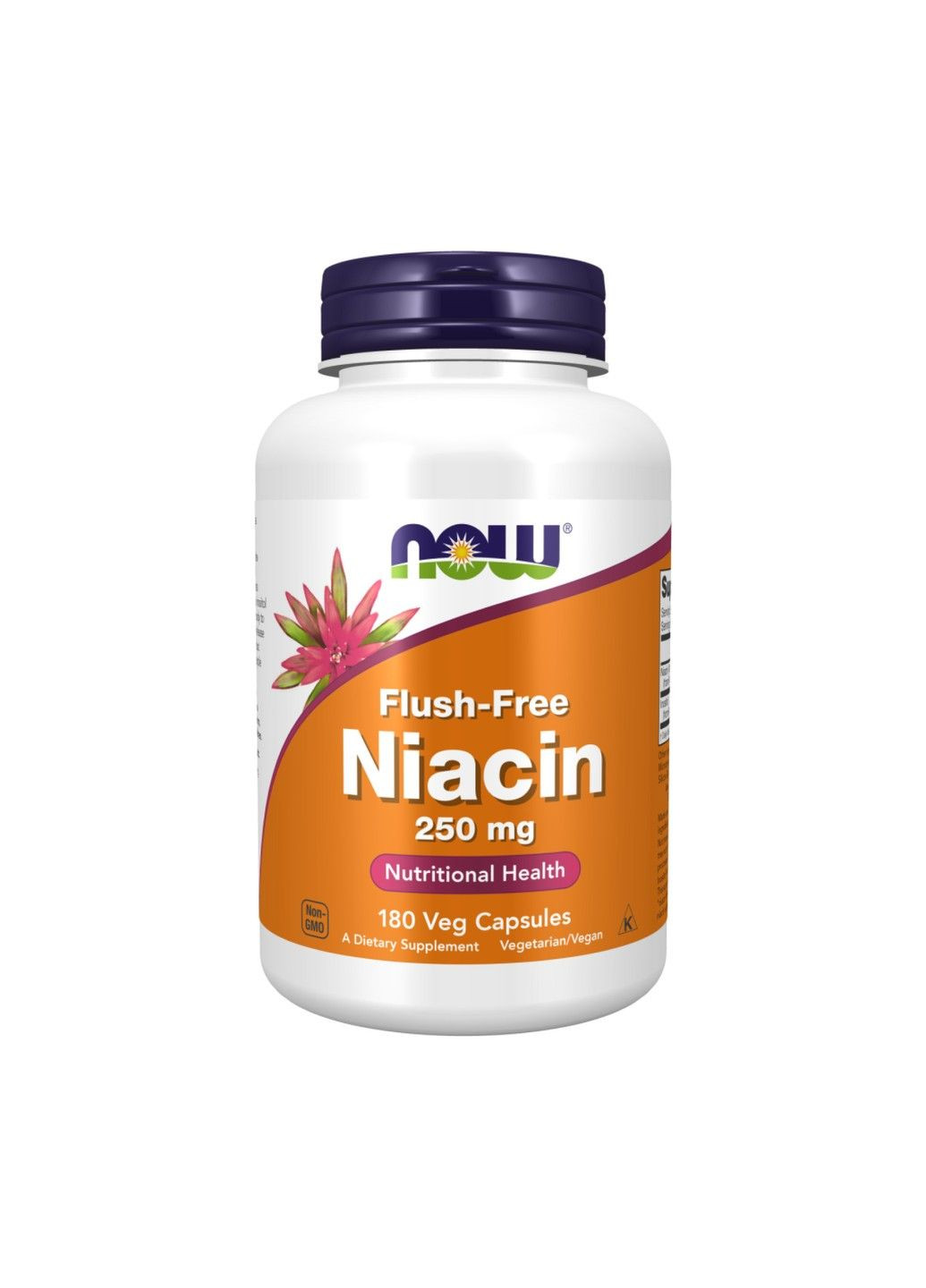 Flush-Free Niacin, Ниацин, 250 мг, 180 растительных капсул Now Foods (373019273)