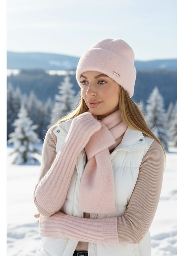 Жіночий комплект "Шанталь». Шапка, шарф, мітенки Braxton (370279033)