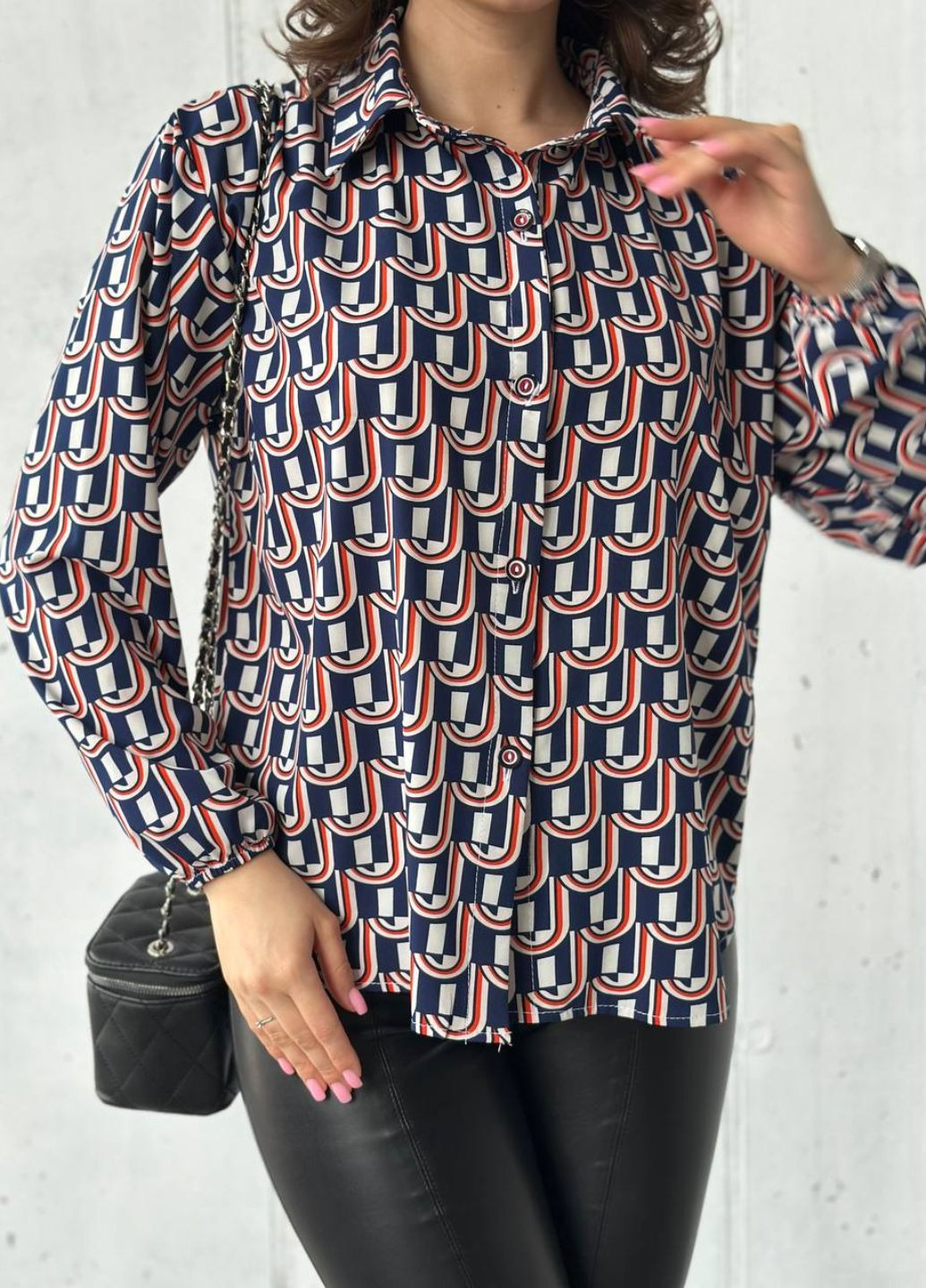 Синіти сорочка вільного крою з довгим рукавом Tik-Tak