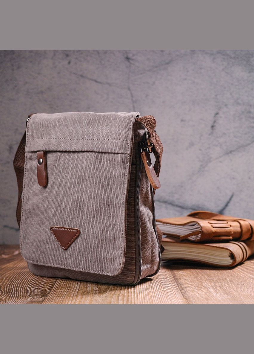 Сумка мужская через плечо из текстиля 21266 Серая Vintage (302008816)