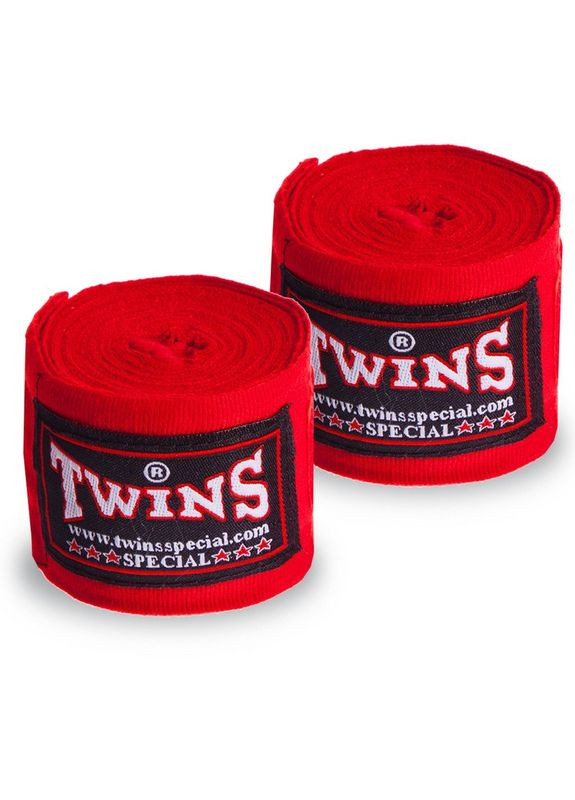Бинти боксерські (2шт) бавовна з еластаном TWN 005-5 (l-5м, червоний) No Brand (369766662)