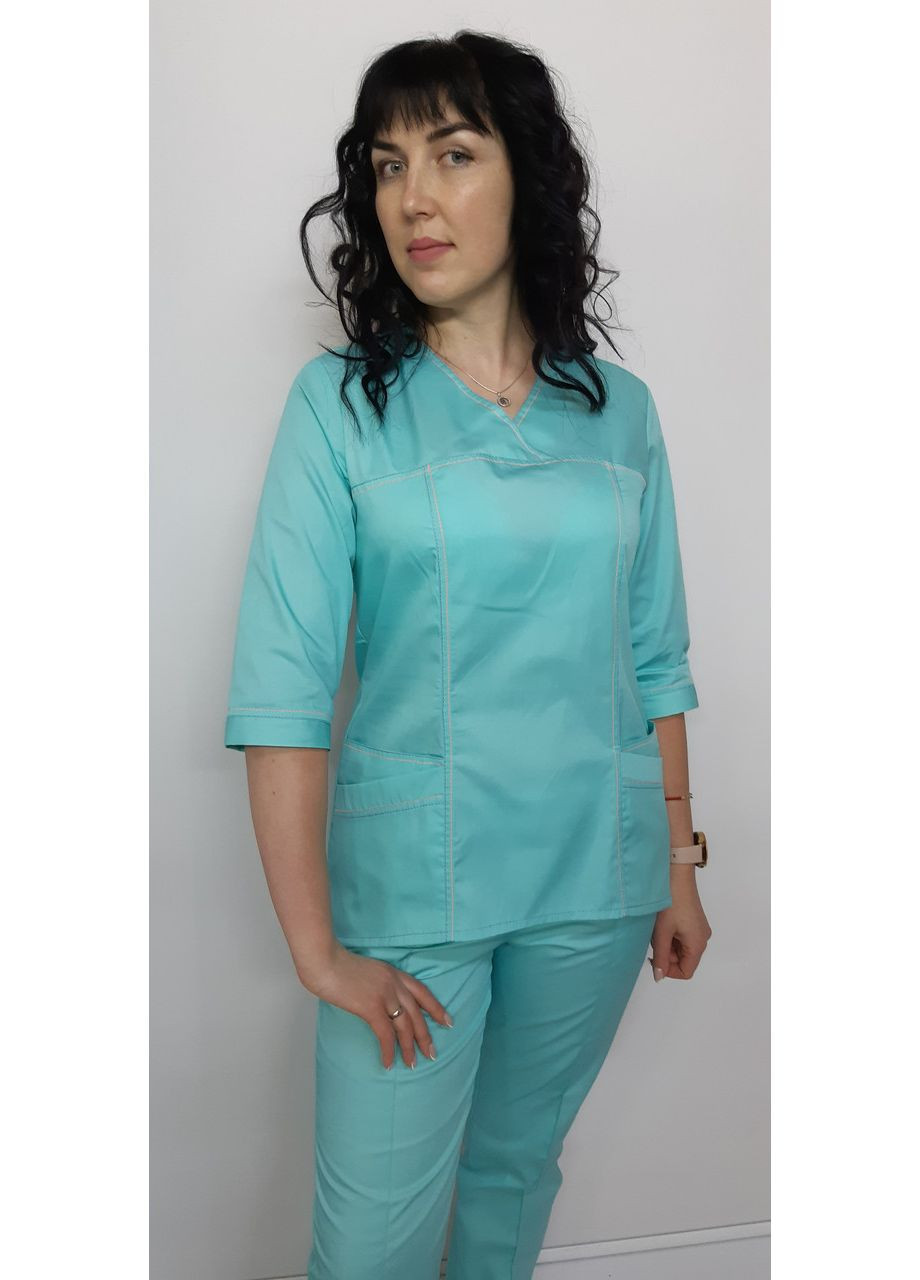 Женский медицинский костюм Ласточка стрейч-котон короткий рукав No Brand (361359744)