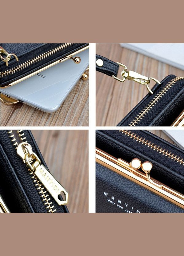 Женская сумочка клатч на плечо мини кошелек для телефона экокожа черная (sku_1189) No Brand (330576218)