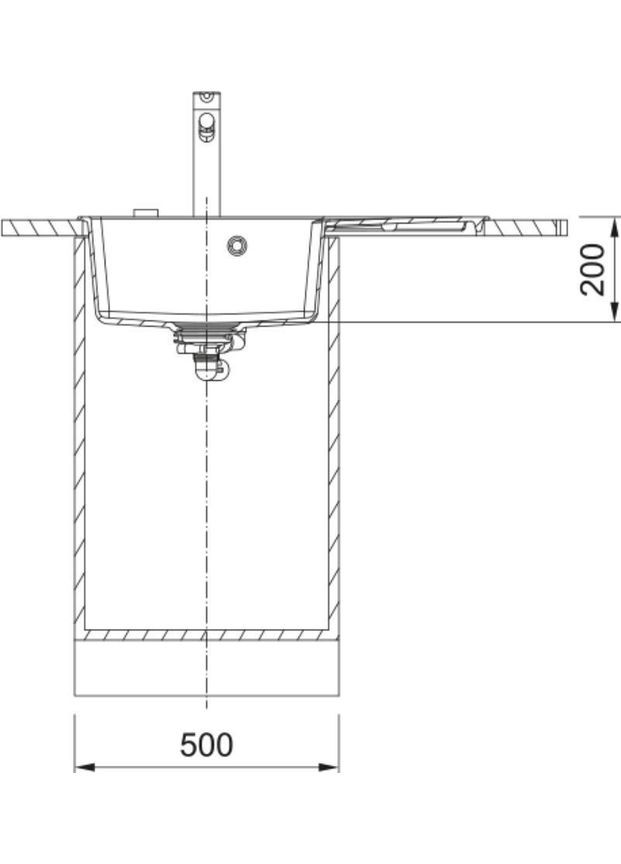 Мийка кухонная Centro, фраграніт, прямокутник, з крилом праворуч, 780х500х200мм, чаша - 1, врізна, CNG 611-78 TL, білий FRANKE (360396065)
