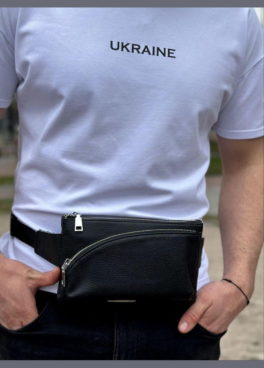 Топ! Поясная сумка-бананка мужская кожаная черная TD-54928 Tiding Bag (359380729)