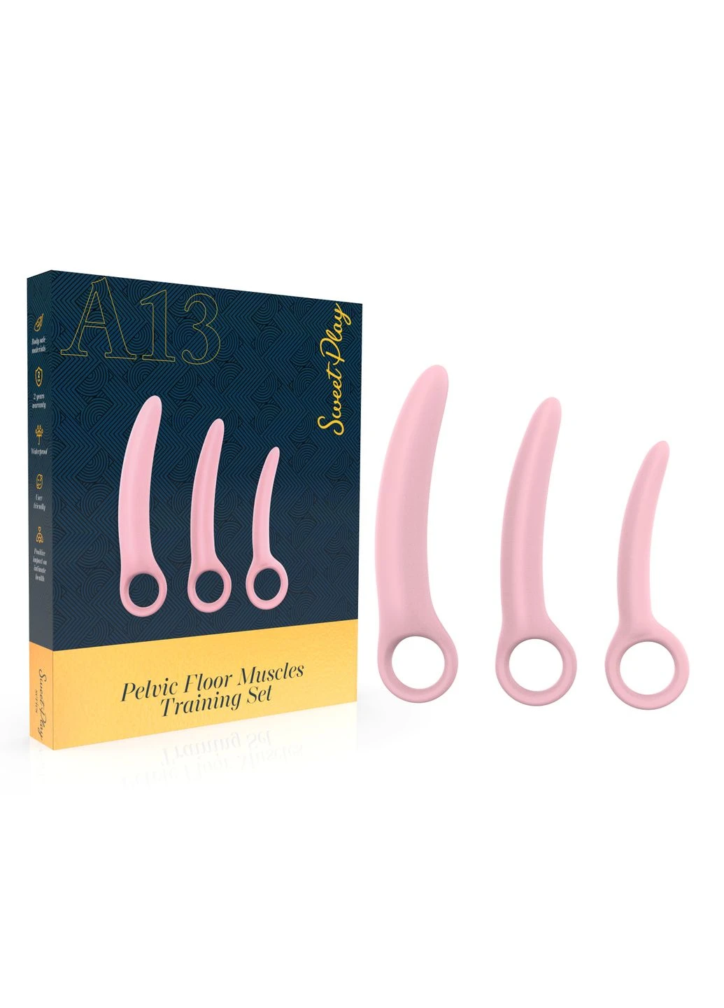 Набор вагинальных расширителей с кольцами розового цвета Sweet Play Pelvic Floor Muscles Training Set модель A13 3 штуки Erospace (382853465)