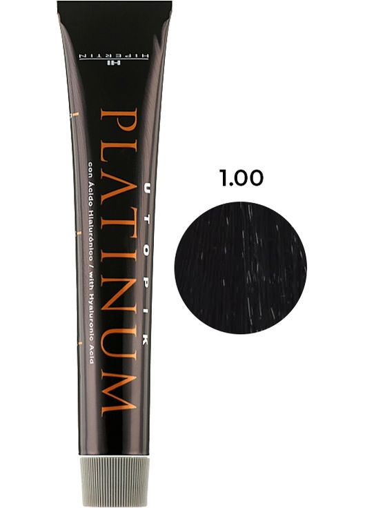 Крем-фарба для волосся №1.00 чорний Platinum, 60 мл Hipertin (335263954)