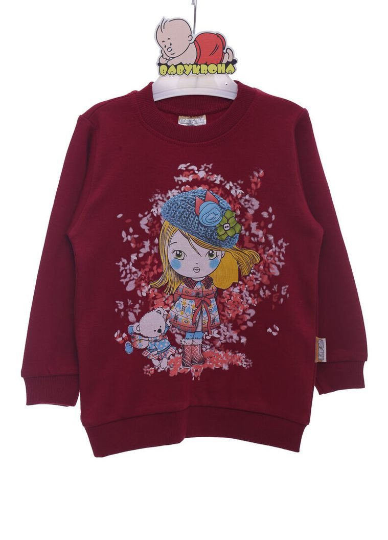 Водолазка на флисе для девочки трикотажная с Девочкой красный 98 см (36786) BABYKROHA (315721274)