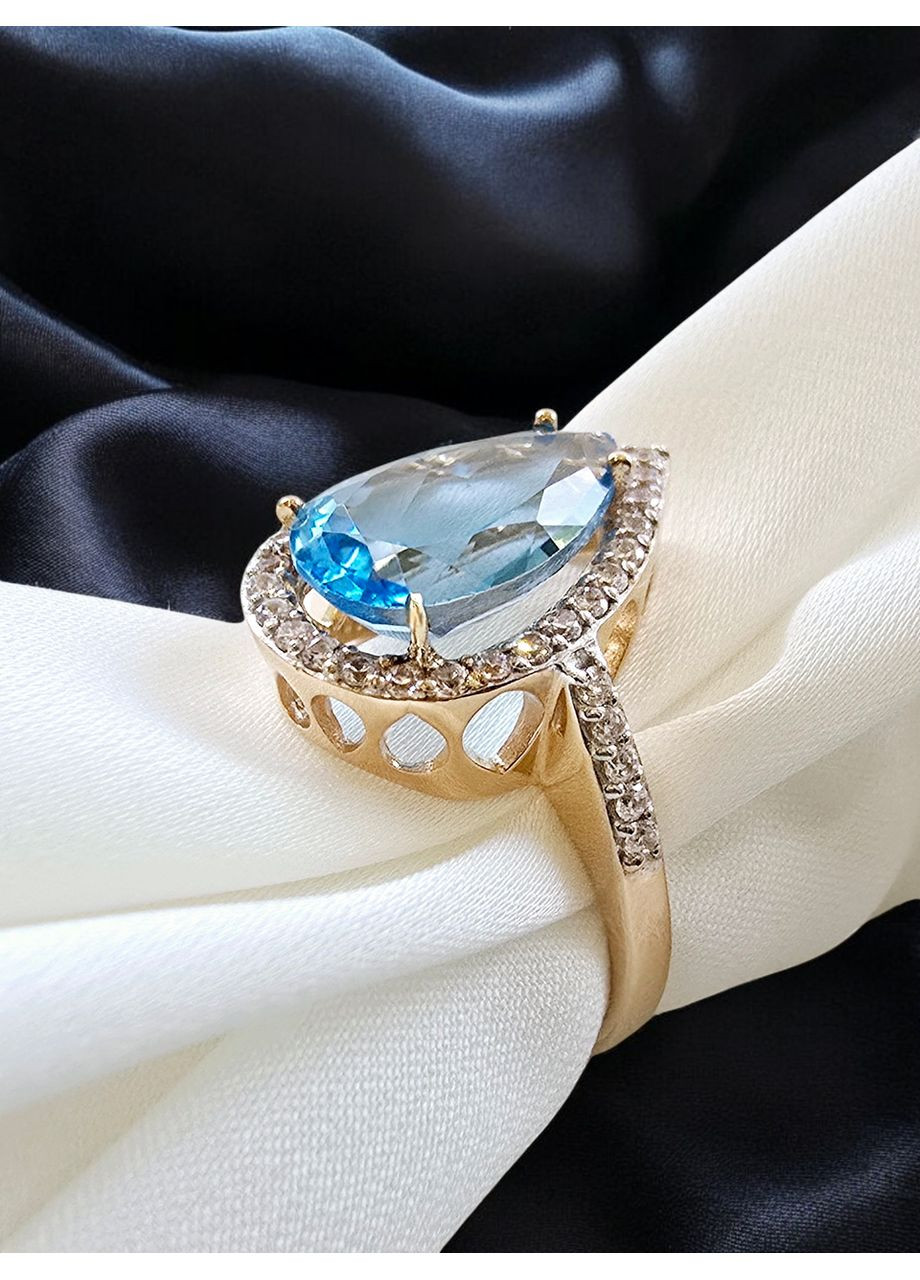 Золотое кольцо с топазом и цирконием SOVA (17р). SOVA jewelry house (355795788)