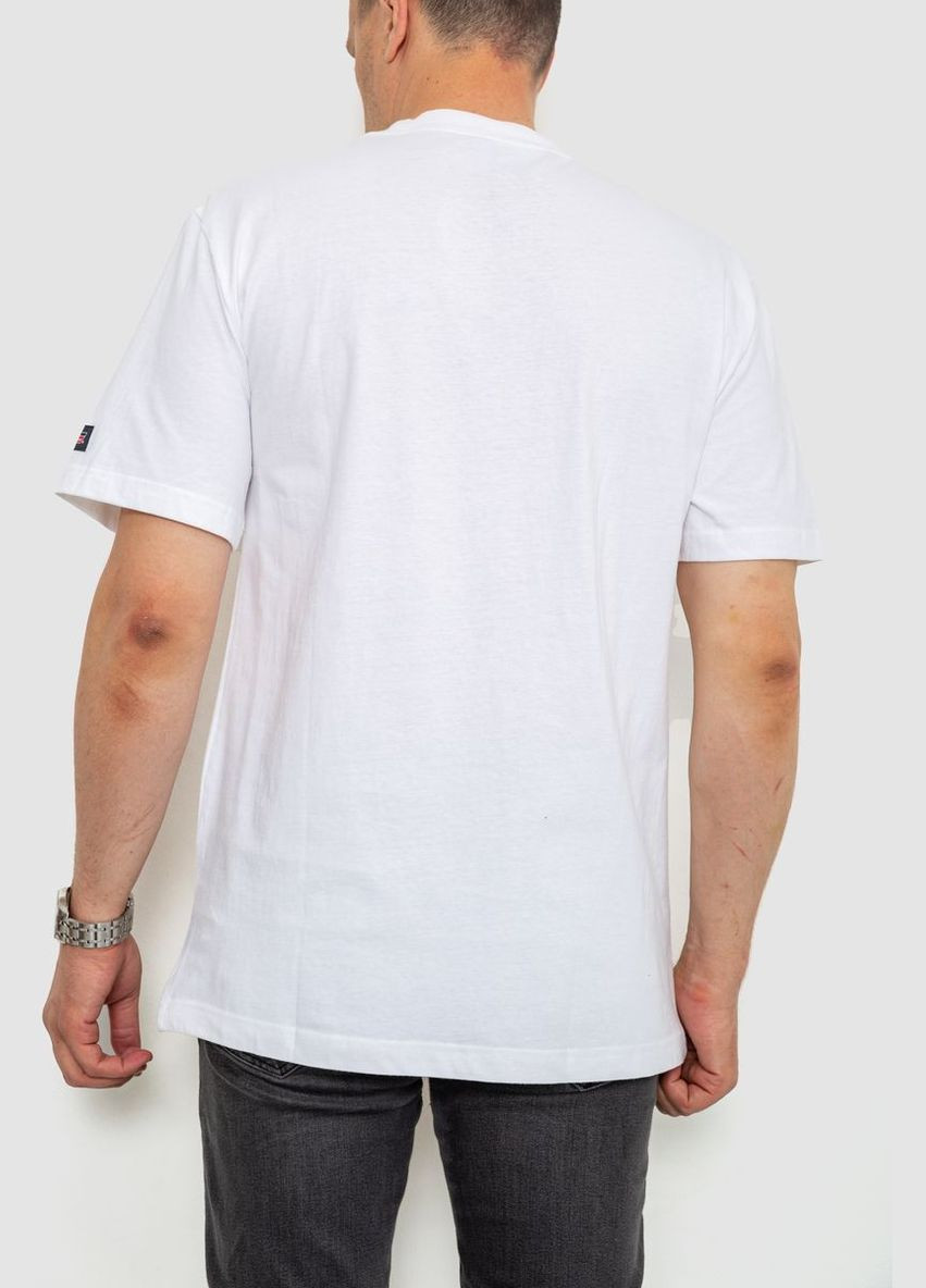 Белая футболка мужская однотонная 238r57832 с длинным рукавом Ager