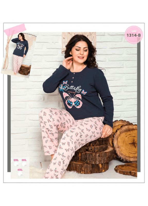 Темно-сіра зимня піжама великого розміру кофта та штани Elitol Кофта