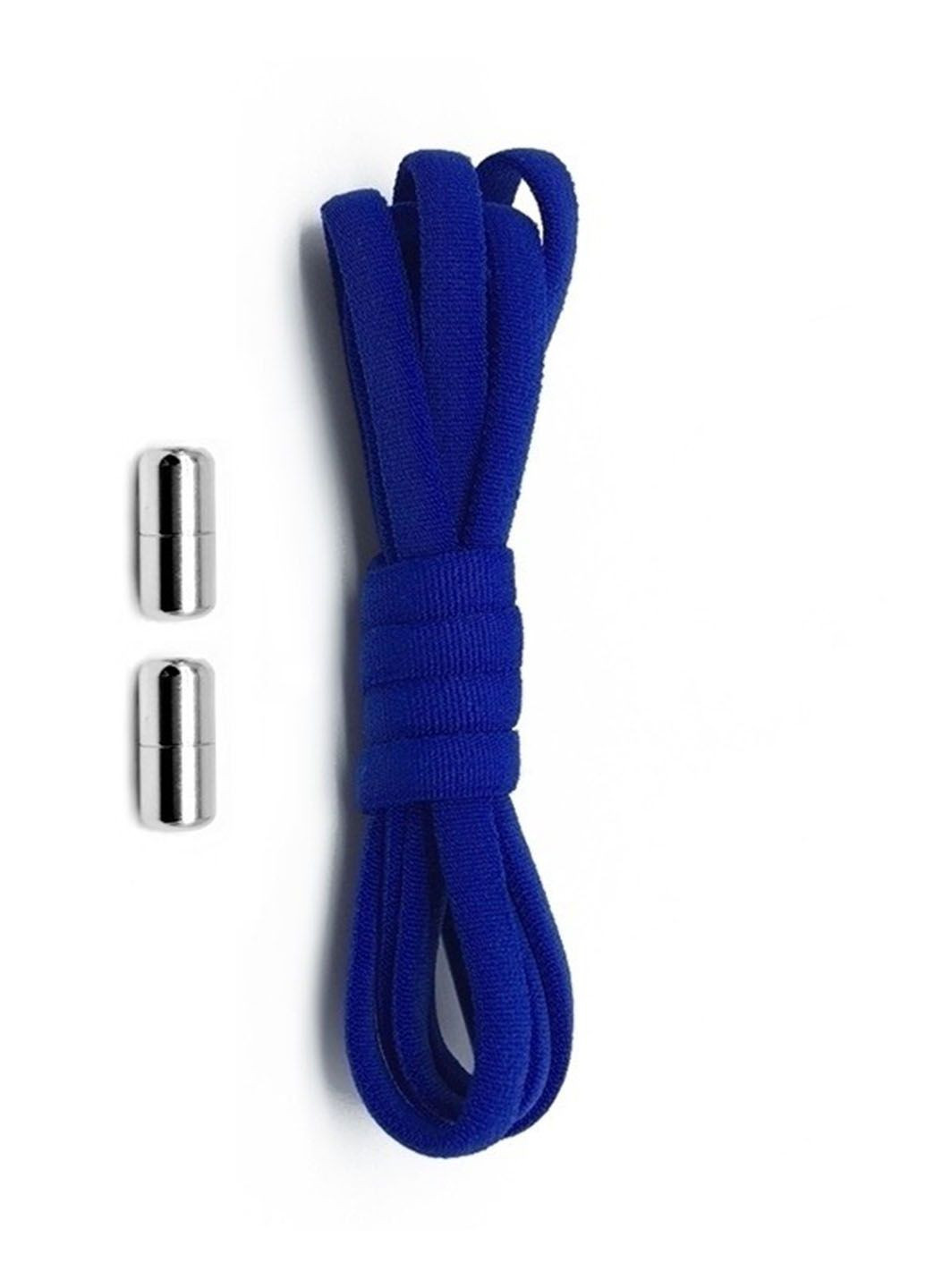 Еластичні ліниві шнурки з фіксатором металевим без зав'язок 100см 1 пара сині No Brand (324834216)