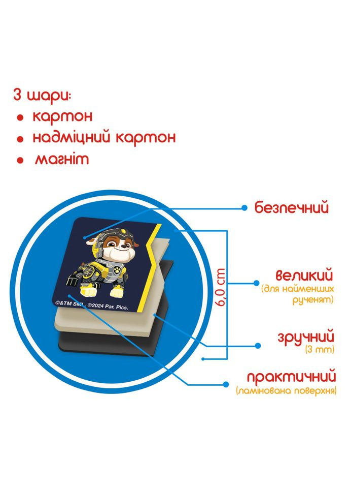 Набір магнітів Щенячий патруль Цифри та рахунок ML4034-22, 30 магнітів MAGDUM (367966697)