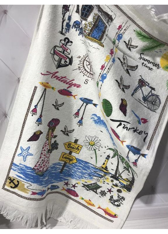 Набір кухонних рушників 12 штук махра велюр для кухні для сушіння та збирання 40х60 см By Ido комбінований