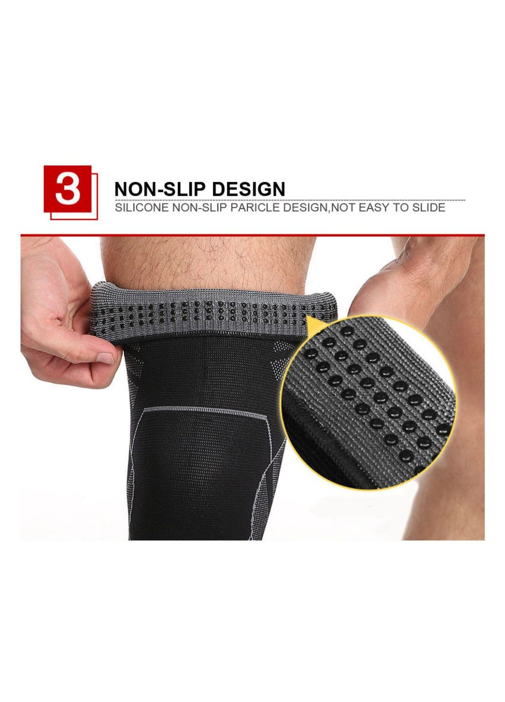 Наколінник Long Еластичний, подовжений з силіконовим тримачем AOLIKES (367623647)