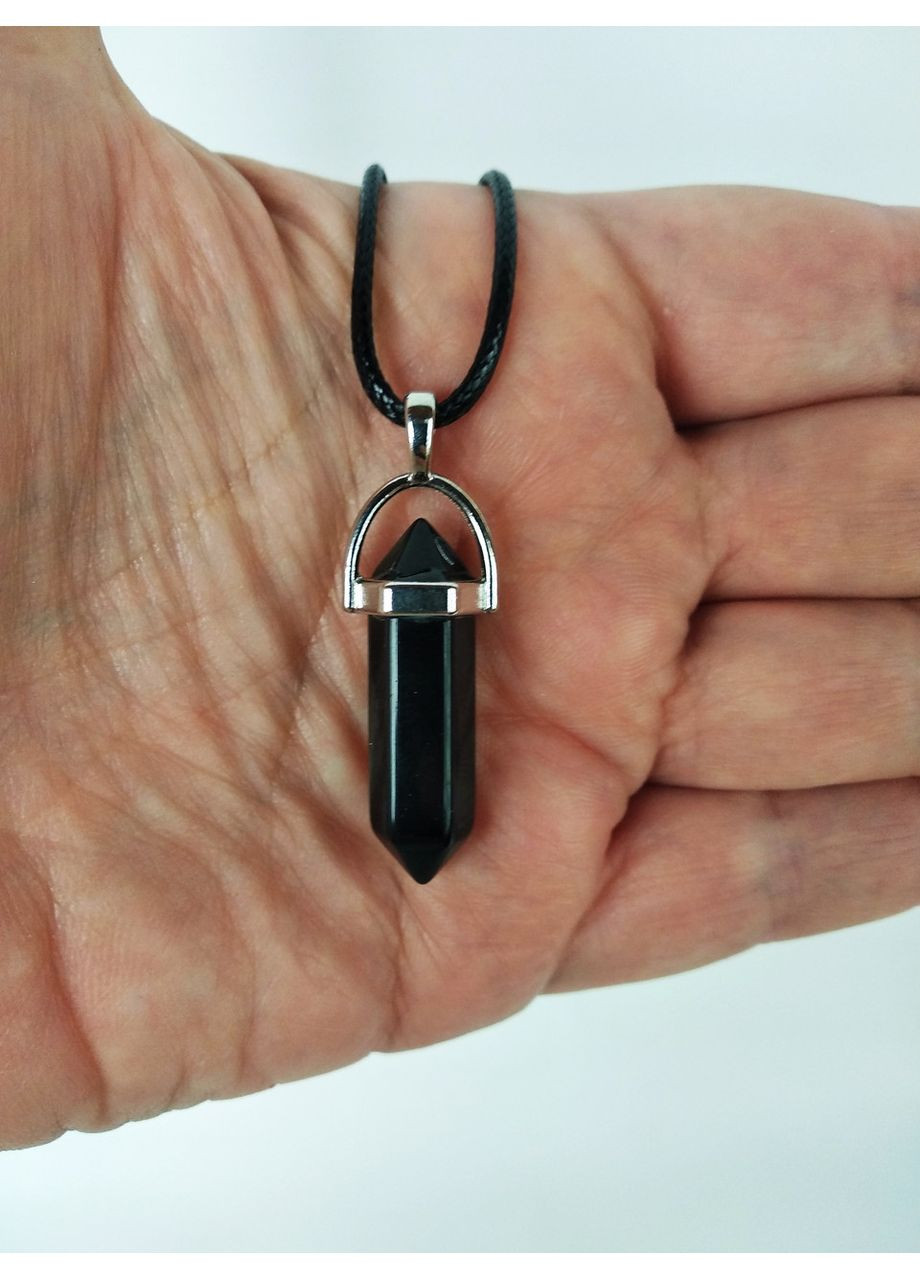 Подвеска "Кристалл" на шнурке из черного оникса Aga (370792103)
