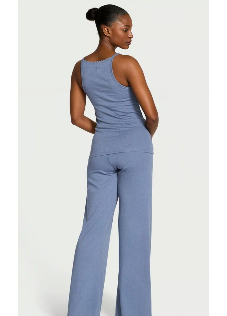 Синя всесезон піжама майка+штани (m/l) з модалу майка + штани Victoria's Secret піжама