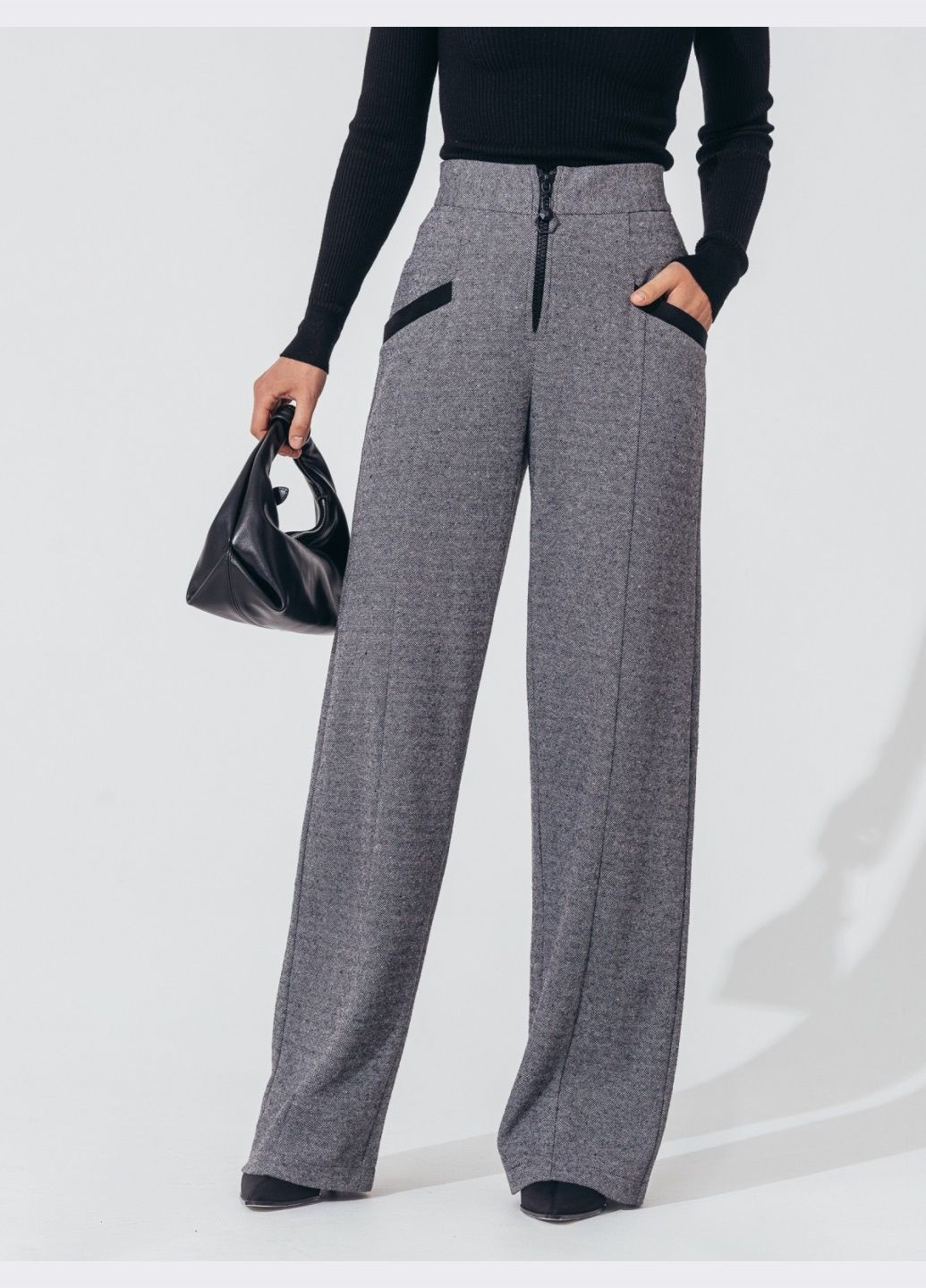 прямі штани сірого кольору на блискавці Dressa (307287561)