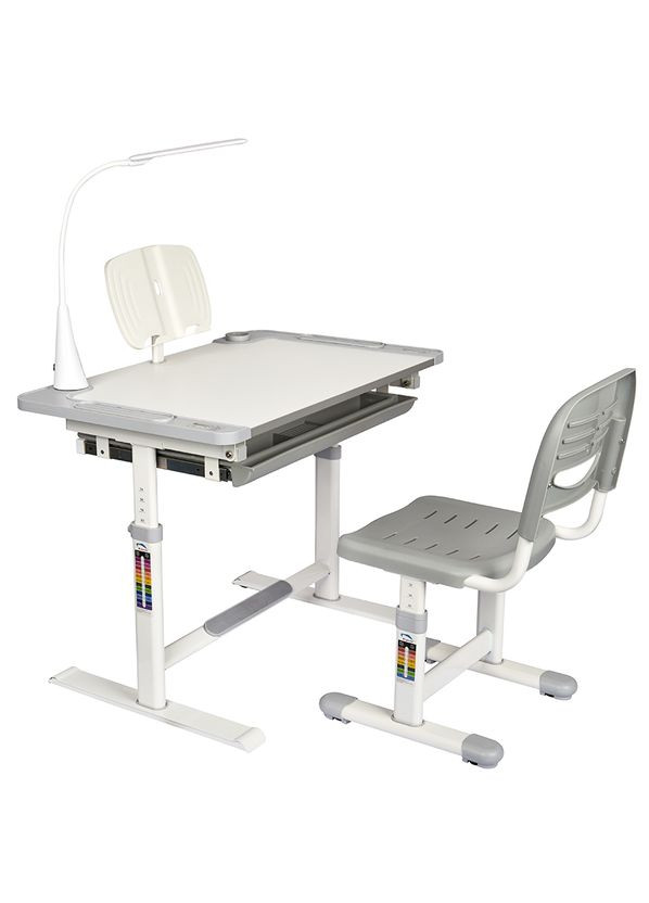 Комплект дитячих меблів парта + стілець трансформери FunDesk Littonia Grey (354178706)