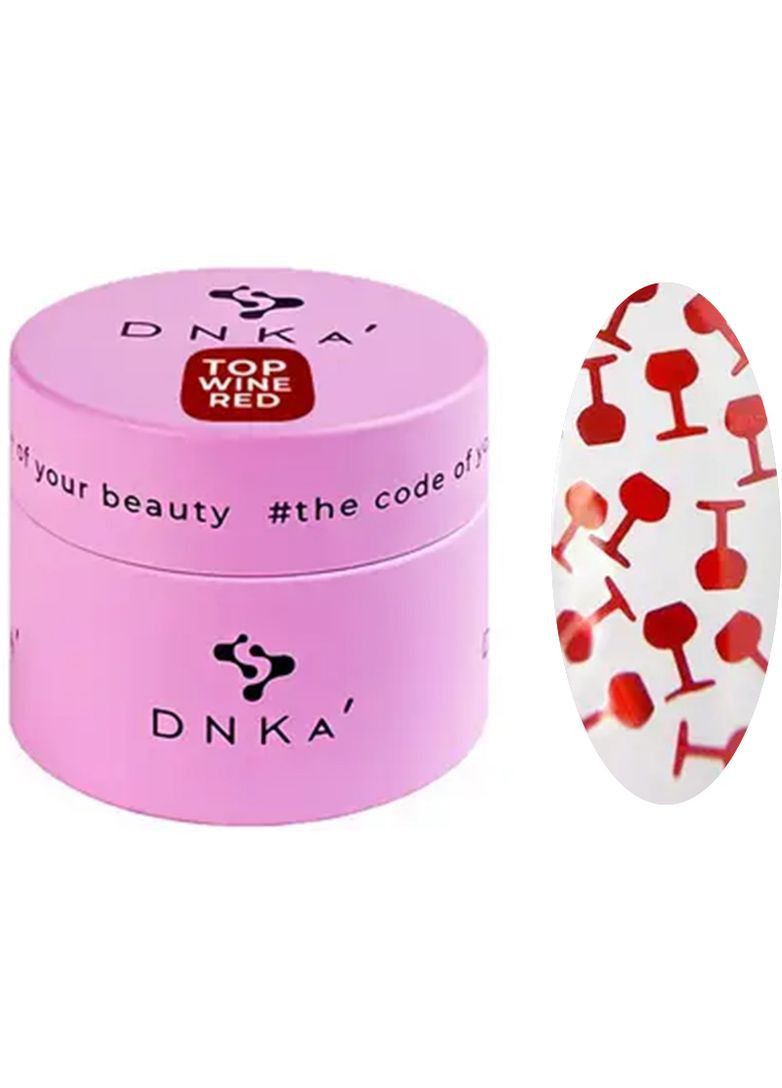 Топ для гель-лака без липкого слоя Top Wine Red, 15ml DNKA (352170544)