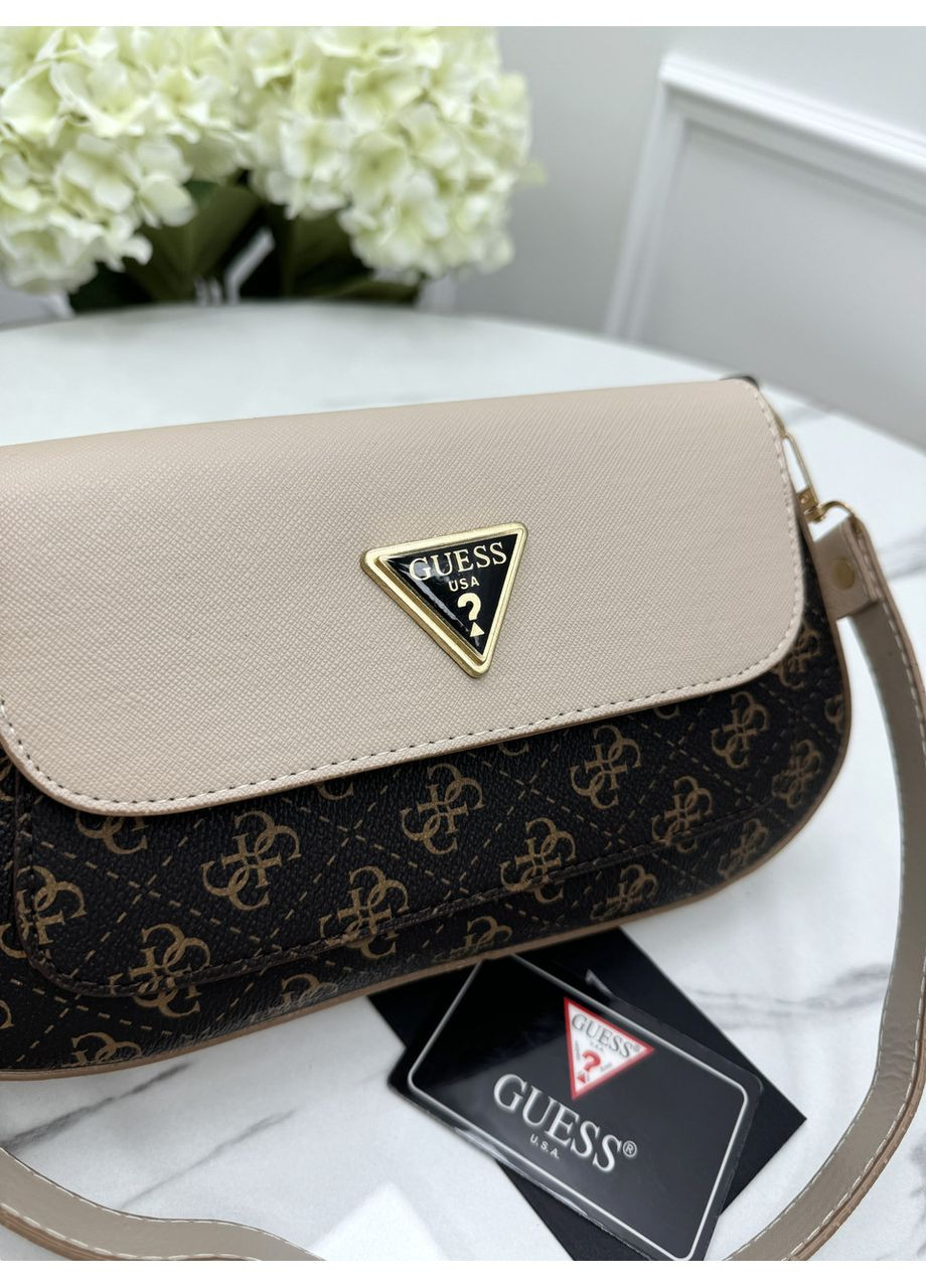 Сумка женская багет с бежевым мини на плечо No Brand (369934883)