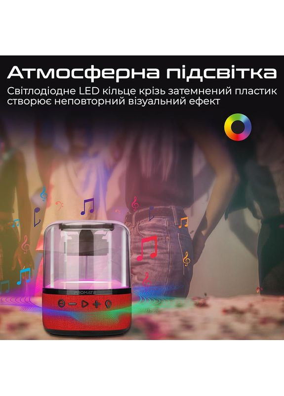 Портативна акустика Glitz-L 10W Red (glitz-l.red) Promate (323100547)