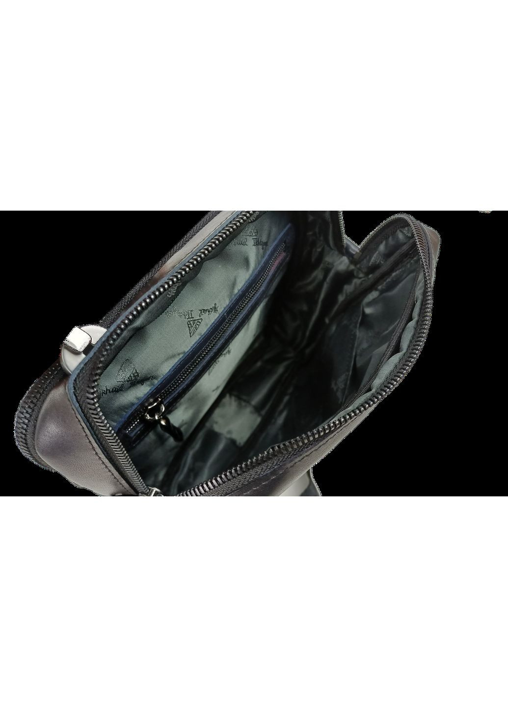 Чоловіча шкіряна сумка, борсетка чорна Mykhail Ikhtyar (365598745)