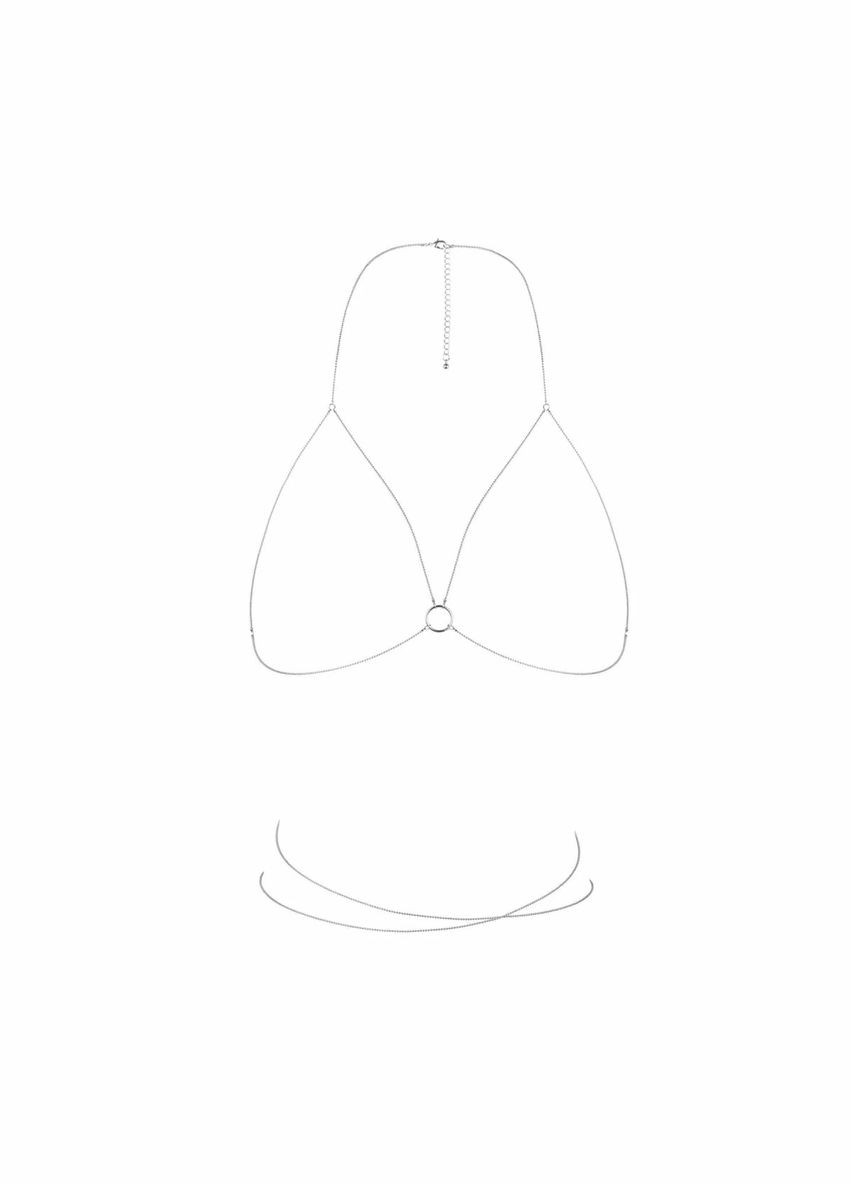 Цепочка портупея Bijoux Indiscrets Magnifique Bra Chain - Silver, украшение на тело No Brand (303877878)