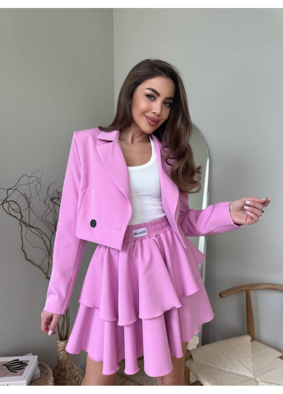 Стильний костюм зі спідницею та укороченим піджаком More_bboutique Костюм зі спідницею (359380543)