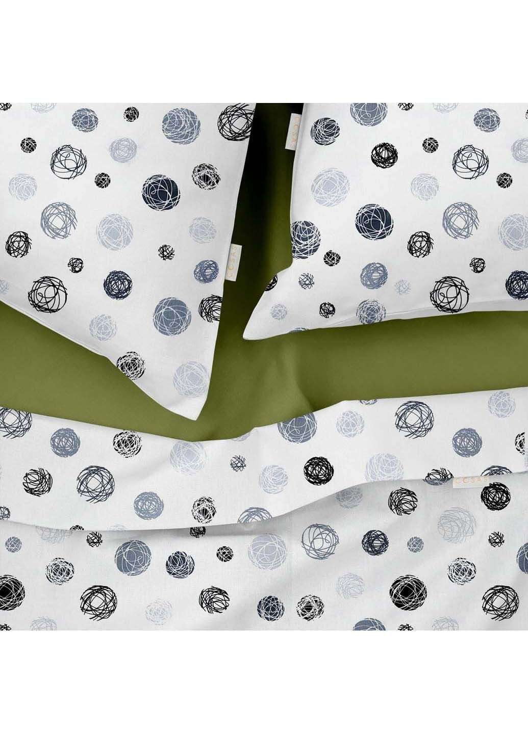 Двоспальна постіль з простирадлом на гумці Yarn Balls CS3 180х220 см Cosas (307387920)