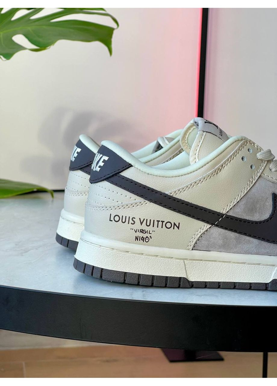 Кроссовки женские и мужские Nike SB Dunk Low x Louis Vuitton grey | Найк сб Данк низкие серые No Brand серые демисезоны (355888606)