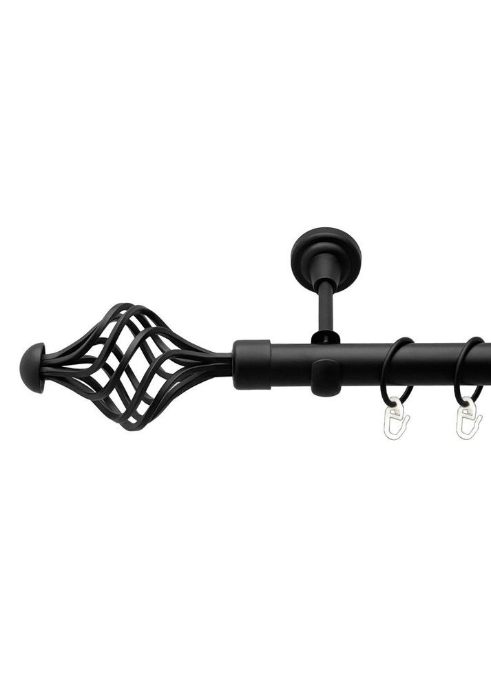 Карниз Арезо металлический однорядный открытый гладкая труба Черный Бархат 25 мм 160 см (00-00018154) ORVIT (300692375)