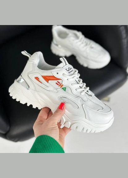 Жіночі яскраві кросівки Aba 0590 Білі No Brand білі демісезони (307151309)