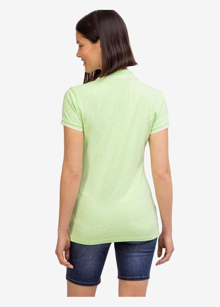Жіноча футболка поло DOT PRINT POLO SHIRT M салатовий U.S. Polo Assn. (287751138)