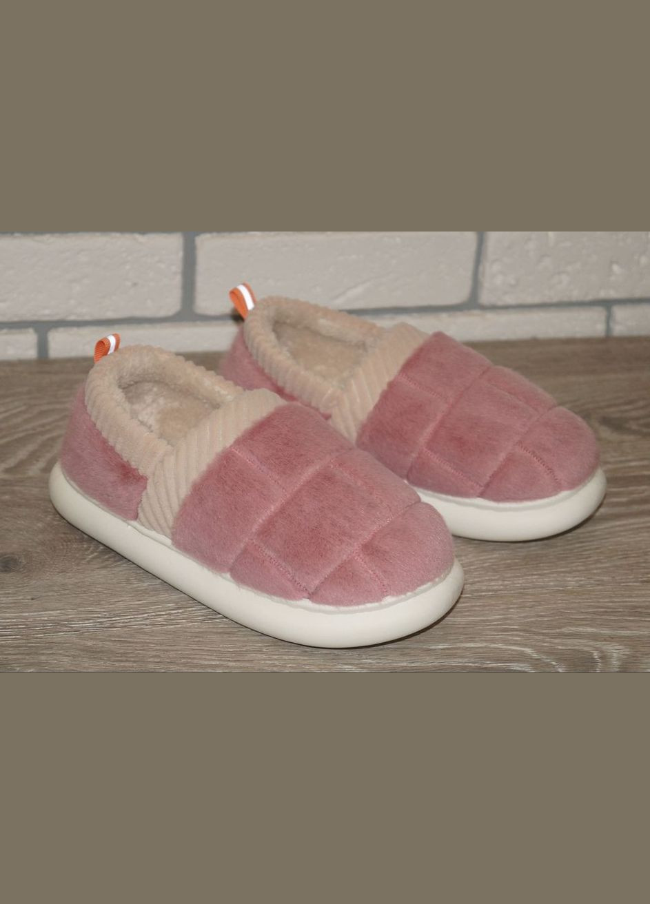 Фиолетовые женские тапочки чуни / закрытые тапочки No Brand с логотипом, с белой подошвой