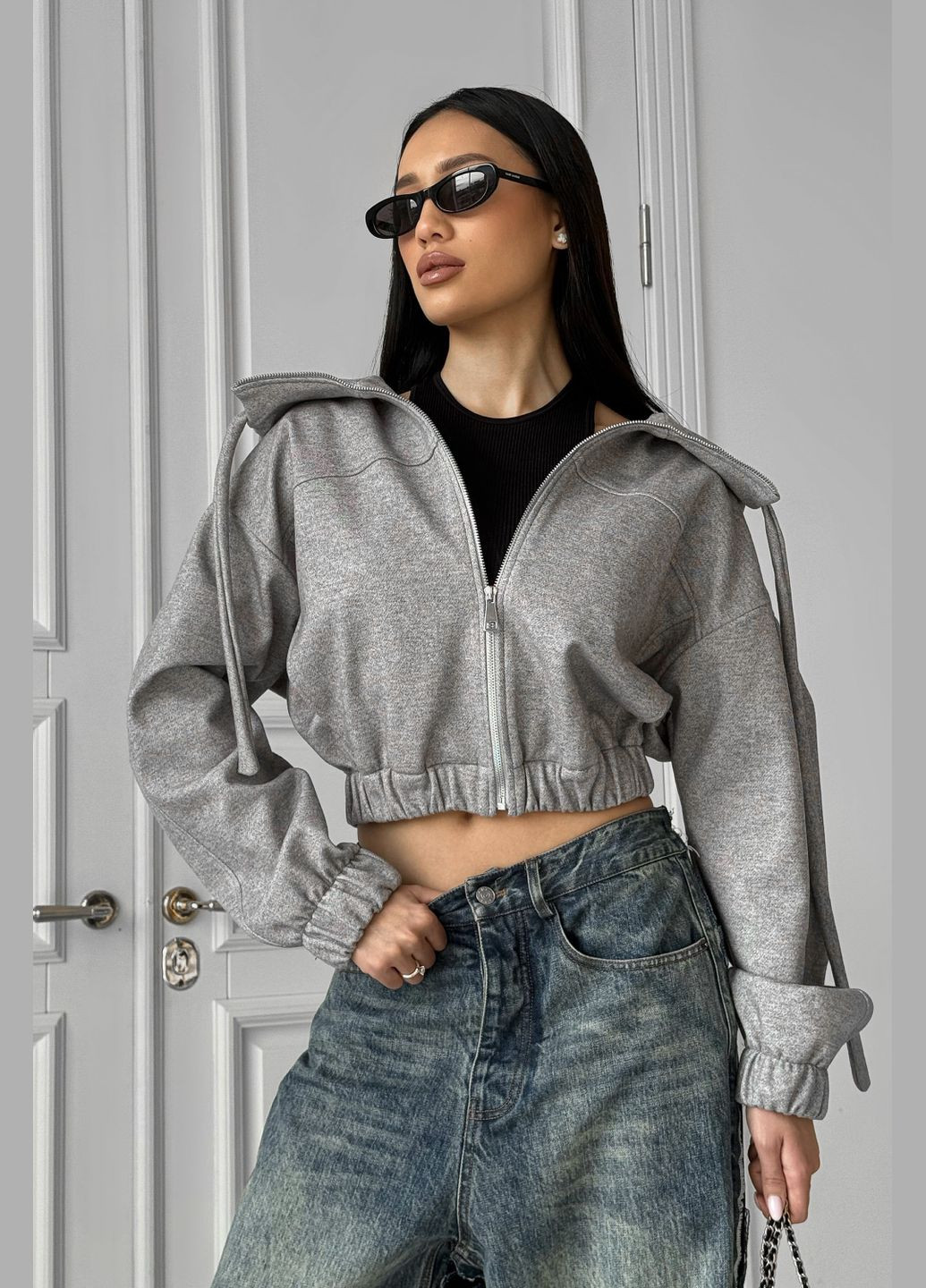 Сіра демісезонна демісезонна жіноча куртка Liton