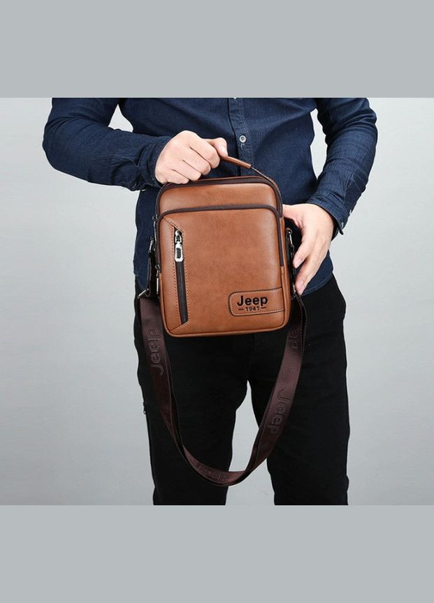 Модная мужская сумка планшет 1941 повседневная, барсетка сумка-планшет для мужчин эко кожаTT Светло-коричневый Jeep (308048571)