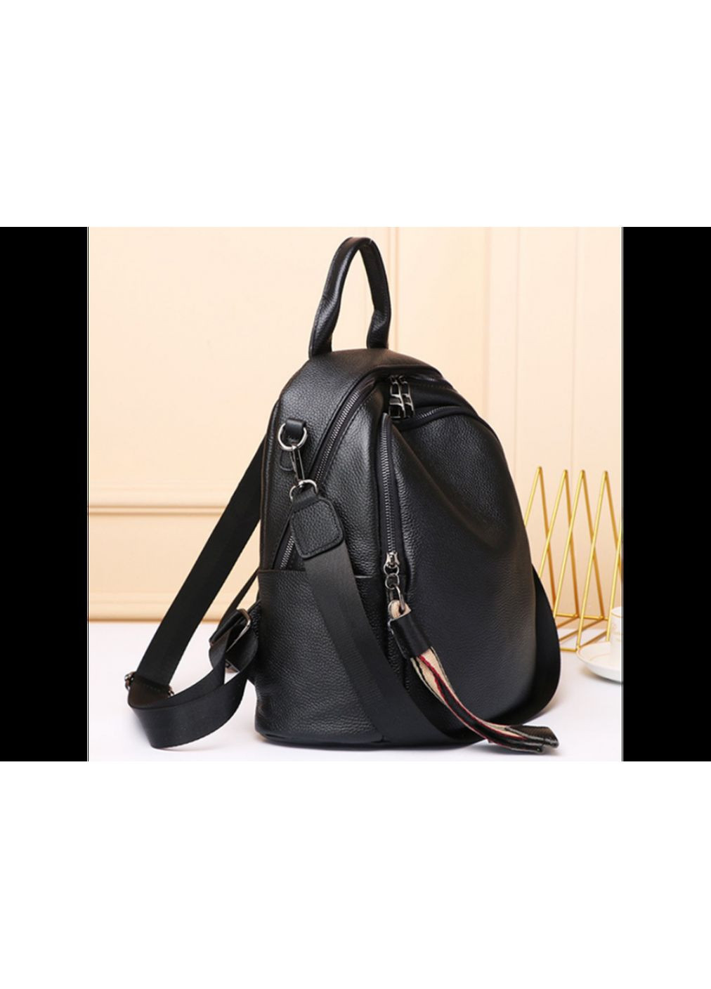 Шкіряний жіночий рюкзак міський чорний Leather 6711 Olivia (336551813)